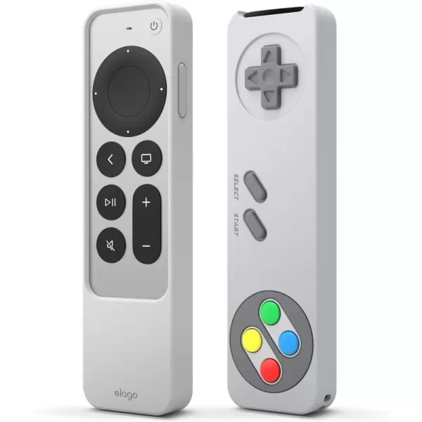 elago R4 Retro Case Compatible with 2022 Apple TV 4K Siri Remote 3rd Generation Compatible with 2021 Apple TV Siri Remote 2nd Gen  Classic Controller Design NonFunctional Protective Light GreyLight Grey