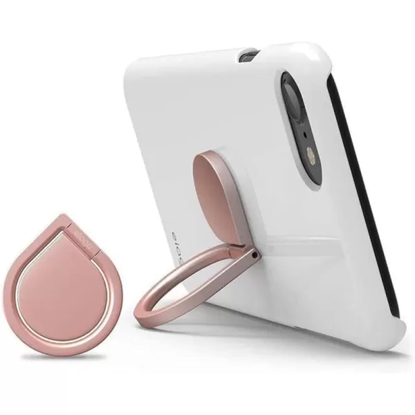 elago Ring Holder Stand Silver  360 Degree RotationKickstandAluminum BodyExtra stikers inclued  for All Smart PhonesRose Gold