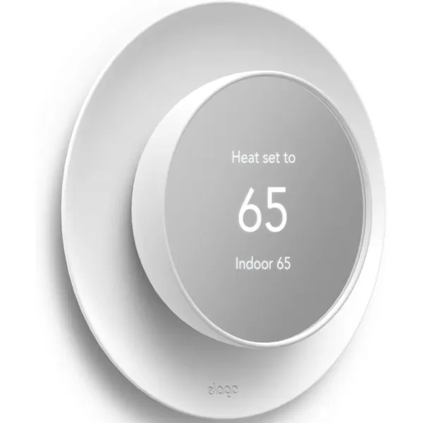 elago Satellite Wall Plate Cover Plus Compatible with Google Nest Thermostat 2020 White  Durable Material Easy Installation Concave and Complementary DesignWhite