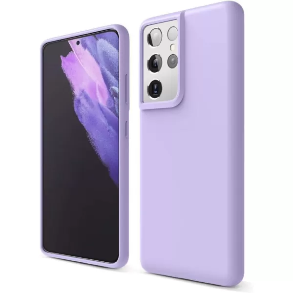 elago Silicone Case Compatible with Galaxy S21 Ultra Case Cover Lavender  Premium Liquid Silicone Raised Lip Screen amp Camera Protection 3 Layer Structure Full Body ProtectionLavender