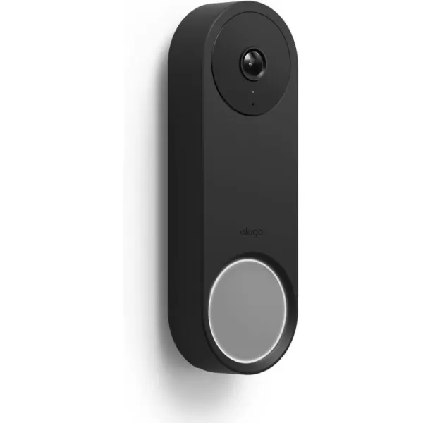 elago Silicone Case Compatible with Google Nest Hello Video Doorbell Wired 2nd Gen  Weather and UV Resistant Perfect Color Match Clean Finish SnowBlack