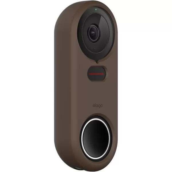 elago Silicone Case Designed for Google Nest Hello Doorbell Cover Black  Full Protection Night Vision Compatible US Patent RegisteredDark Brown