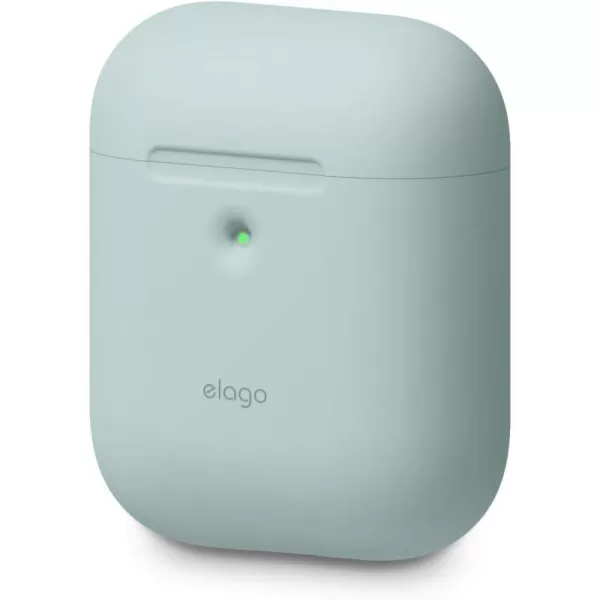 elago Silicone Protective Case Compatible with Apple AirPods 2 Wireless Charging Case Front LED Visible AntiSlip Coating Inside Patent Registered PeachBaby Mint