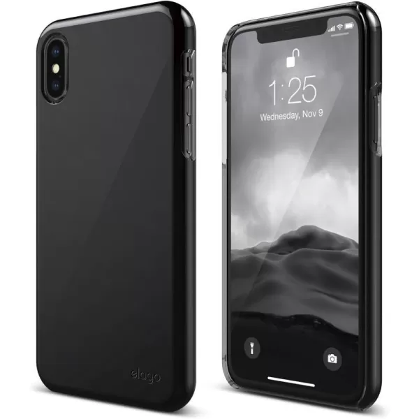 elago Slim Fit 2 Series iPhone Xs iPhone X Case  Durable Scratch Resistant Coat Minimalistic Designed Protective Cover for Apple iPhone Xs 2018 iPhone X 2017 Jet BlackJet Black