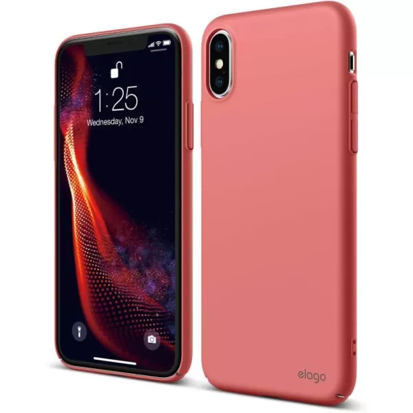 elago Slim Fit Series Case Designed for iPhone Xs Case iPhone X Case  Matte Finish Lovely PinkItalian Rose