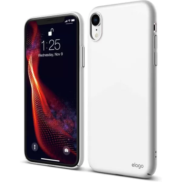 elago Slim Fit Series Compatible with iPhone XR Crystal Clear  Matte FinishSupport Wireless ChargingFull CoveredScratch amp Minor Drop ProtectionEveryday CaseWhite