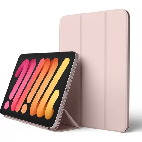 elago Smart Folio Case Compatible with iPad Mini 83 inch 6th Generation 2021 Protective Smart Cover Case Compatible with Apple Pencil and elago Pencil case Slim Design Auto WakeSleep  Sand PinkSand Pink