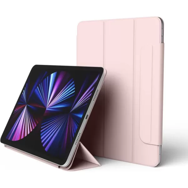 elago Smart Folio Case for iPad Pro 11 inch 4th 3rd 2nd Generation with Magnetic Clasp  Compatible with Apple Pencil Protective Smart Cover Case Slim Design Auto WakeSleep Sand PinkSand Pink