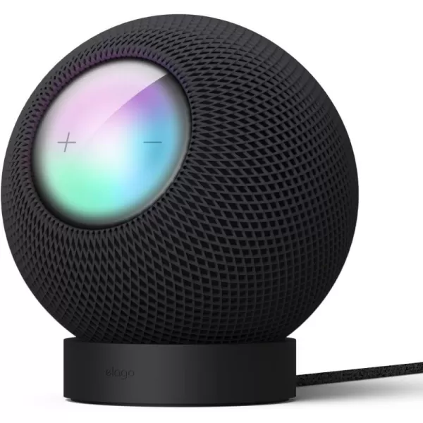 elago Stand Compatible with HomePod Mini  Proper EQ Easier to Control with Better Indicator Visibility Stable Mount AntiSlip Silicone Stand BlackBlack