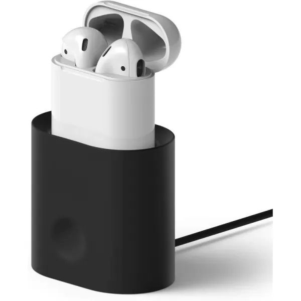 elago Upgraded Stand Charging Dock Compatible with Apple AirPods 1 amp 2 Compatible with Apple TV Remote Compatible with Apple Pencil White  StandHolderDocking StationBlack