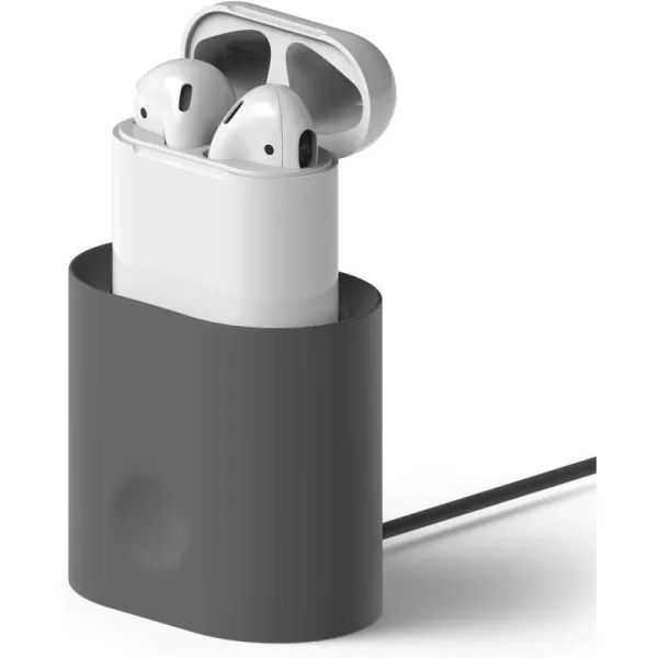 elago Upgraded Stand Charging Dock Compatible with Apple AirPods 1 amp 2 Compatible with Apple TV Remote Compatible with Apple Pencil White  StandHolderDocking StationDark Grey