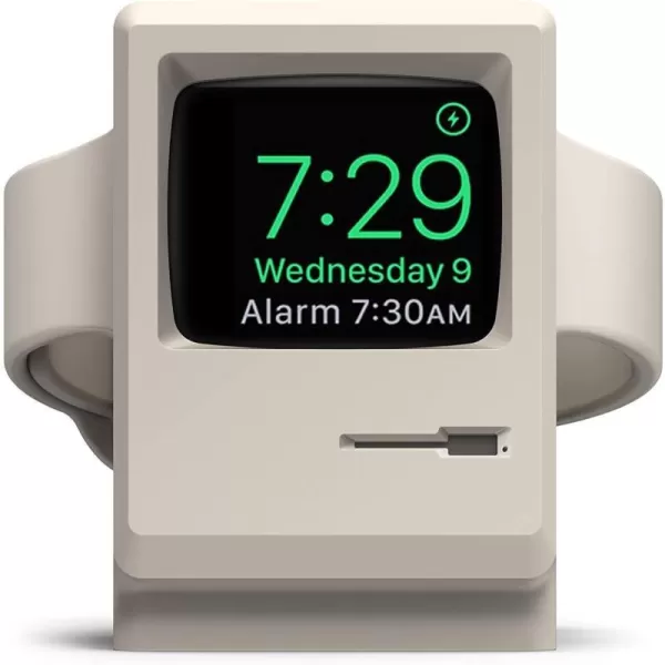 elago W3 Stand Compatible with Apple Watch Series 9876SE54321SE 45mm 44mm 42mm 41mm 40mm 38mm Classic White  Classic Monitor Design Compatible with Nightstand ModeWhite