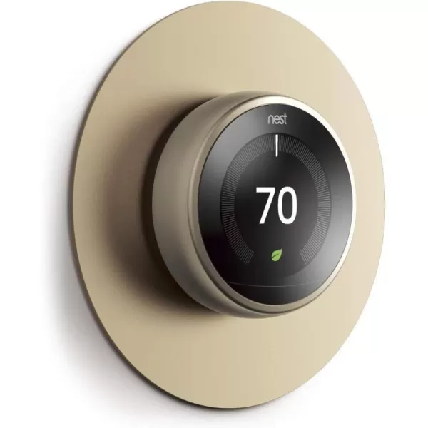 elago Wall Plate Cover Compatible with Google Nest Learning Thermostat 3rd 2nd 1st Nest Thermostat E Copper  Exact Color Match with Nest Fingerprint Resistant Durable Aluminum Non PlasticBrass