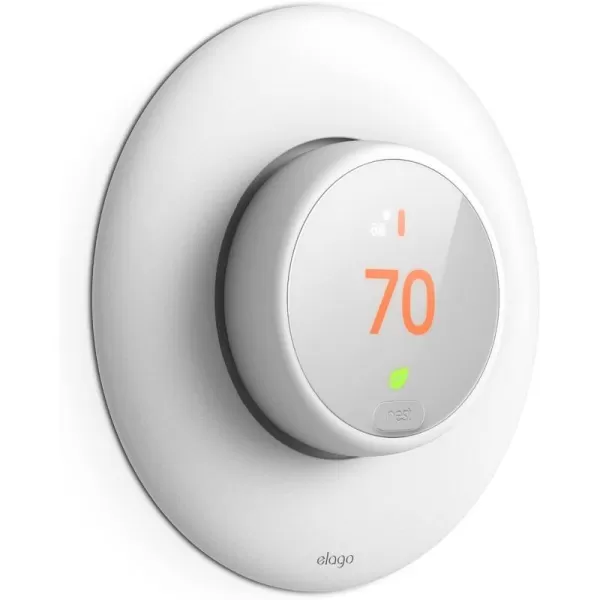 elago Wall Plate Cover Designed for Google Nest thermostat E Wall Plate 2017White  ONLY Compatible with Nest Thermostat E Hard ABS Material Not compatible with 2020 modelsUS Patent RegisteredWhite