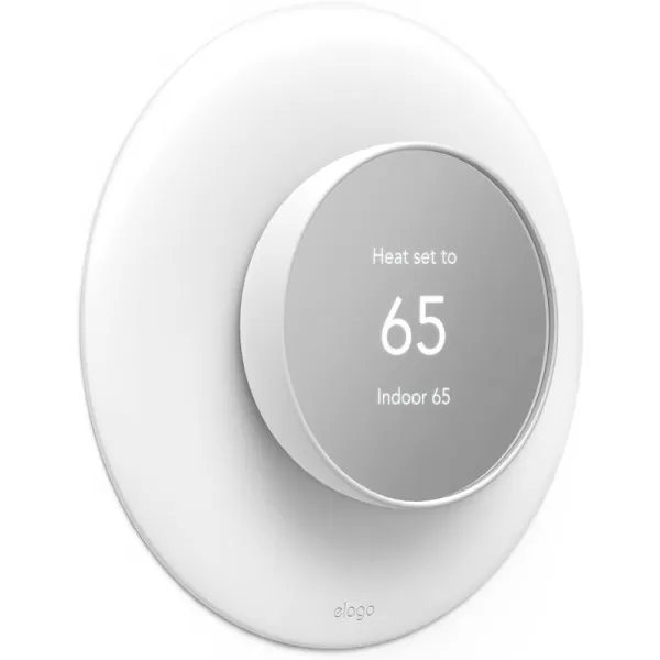 elago Wall Plate Cover Plus 2 Compatible with Google Nest Thermostat 2020 Snow  Durable Polycarbonate Material Easy Installation Complementary Design Perfect FitWhite