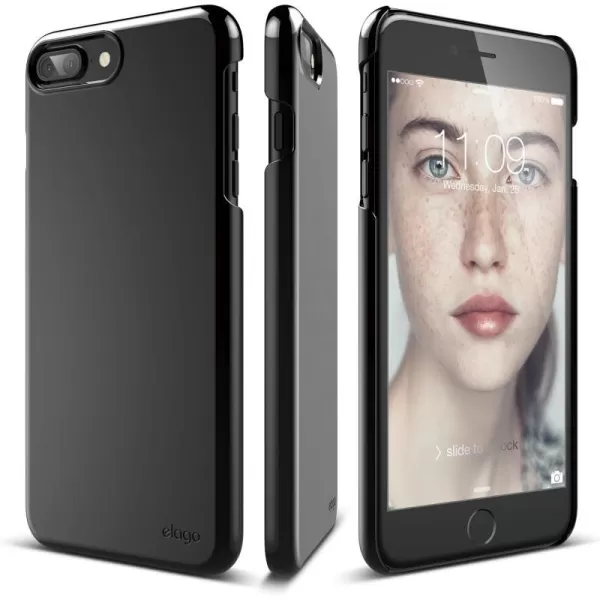 elago iPhone 7 Plus Only case Slim Fit 2Jet Black  LightMinimalisticTrue Fit  for iPhone 7 Plus OnlySlim Fit 2Jet Black