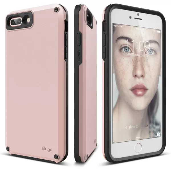 elago iPhone 8 PlusiPhone 7 Plus Case ArmorLovely Pink  Military Drop Test CertifiedSecret PocketAntiShock