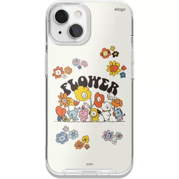 elago l BT21 Flower Hybrid Case Compatible with iPhone 13 61 inch Durable Full Body Protection Raised Lip Screen amp Camera Protection Official Merchandise Flower BouquetFlower Friends