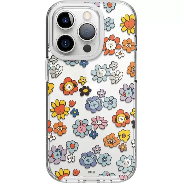 elago l BT21 Flowers Hybrid Case Compatible with iPhone 14 Pro 61 inch Durable Full Body Protection Raised Lip Screen amp Camera Protection Official Merchandise Flower BouquetFlower Bouquet