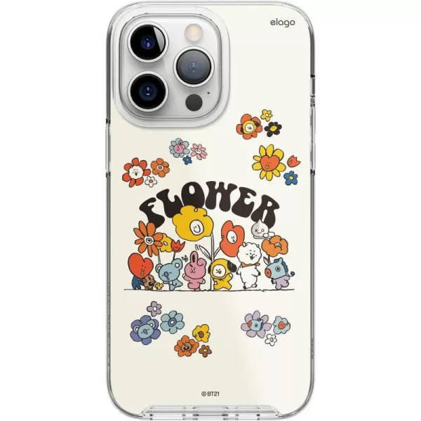 elago l BT21 Flowers Hybrid Case Compatible with iPhone 14 Pro Max 67 inch Durable Full Body Protection Raised Lip Screen amp Camera Protection Official Merchandise Flower BouquetFlower Friends