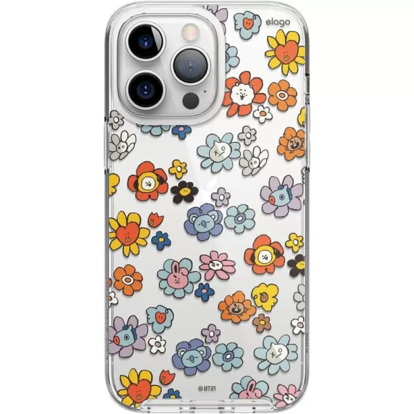 elago l BT21 Flowers Hybrid Case Compatible with iPhone 14 Pro Max 67 inch Durable Full Body Protection Raised Lip Screen amp Camera Protection Official Merchandise Flower BouquetFlower Bouquet