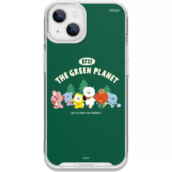 elago l BT21 Green Planet Hybrid Case Compatible with iPhone 13 61 inch Durable Full Body Protection Raised Lip Screen amp Camera Protection Official Merchandise CampingCamping