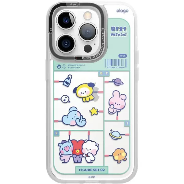 elago l BT21 minini Case Compatible with iPhone 14 Pro 61 inch Durable Full Body Protection Raised Lip Screen amp Camera Protection Official Merchandise Mint ToysMint Toys