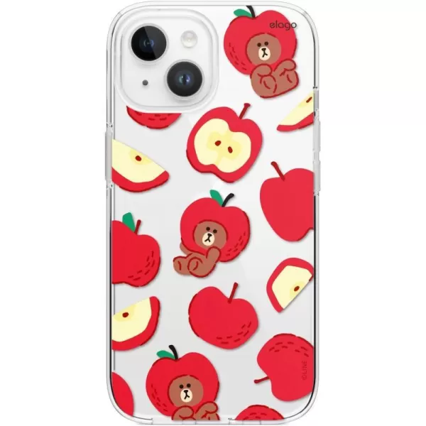 elago l LINE Friends Fruit Shop Case Compatible with iPhone 15 61 inch Durable Full Body Protection Raised Lip Screen amp Camera Protection Official Merchandise Peachapple