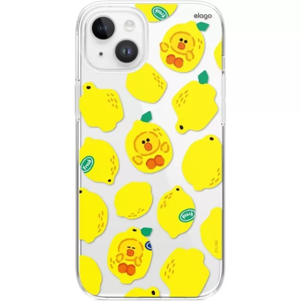 elago l LINE Friends Fruit Shop Case Compatible with iPhone 15 Plus 67 inch Durable Full Body Protection Raised Lip Screen amp Camera Protection Official Merchandise LemonLemon