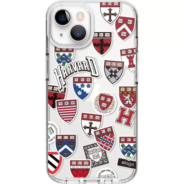 elago x Harvard University Hybrid Case Compatible with iPhone 14 Case  61 Inch PC  TPU Hybrid Technology Full Body Protection Transparent University Shield Design Official MerchandiseHarvardUniversity Shield