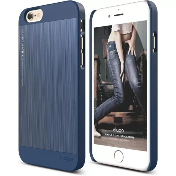 iPhone 6S Case elago Outift MatrixJean Indigo  Premium Hybrid ConstructionBrushed AluminumSpark Design Award  for iPhone 66SiPhone 6S Case elago Outift MatrixJean Indigo  Premium Hybrid ConstructionBrushed AluminumSpark Design Award  for iPhone 66S