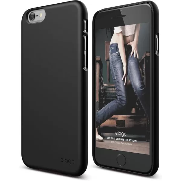 iPhone 6S Case elago Slim Fit 2Soft Feel Black  LightMinimalisticTrue Fit  for iPhone 66SiPhone 6S Case elago Slim Fit 2Soft Feel Black  LightMinimalisticTrue Fit  for iPhone 66S