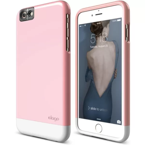 iPhone 6S Plus Case elago Glide CamLovely PinkWhite  Mix and MatchPremium ArmorTrue Fit  for iPhone 6S Plus OnlyiPhone 6S Plus Case elago Glide CamLovely PinkWhite  Mix and MatchPremium ArmorTrue Fit  for iPhone 6S Plus Only