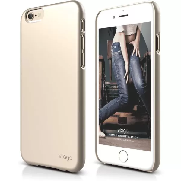 iPhone 6S Plus Case elago Slim Fit 2Soft Feel Champagne Gold  LightMinimalisticTrue Fit  for iPhone 6 Plus6S PlusiPhone 6S Plus Case elago Slim Fit 2Soft Feel Champagne Gold  LightMinimalisticTrue Fit  for iPhone 6 Plus6S Plus