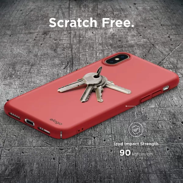 elago Slim Fit Series Case Designed for iPhone Xs Case iPhone X Case  Matte Finish Red