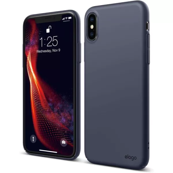 elago Slim Fit Series Case Compatible with iPhone Xs iPhone X  Matte Finish Jean Indigo