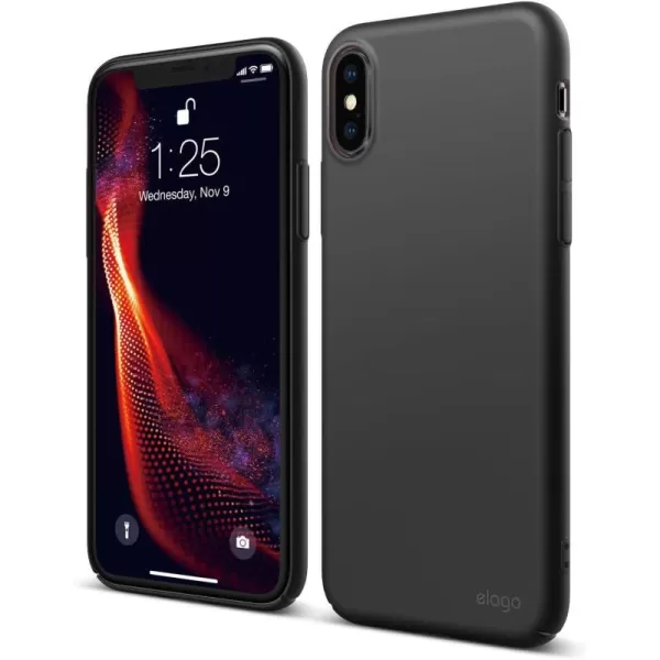 elago Slim Fit Series Case Designed for iPhone Xs Case iPhone X Case  Matte Finish Black