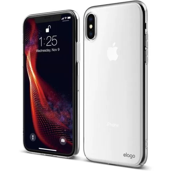 elago Slim Fit Series Case Designed for iPhone Xs Case iPhone X Case  Matte Finish Crystal Clear