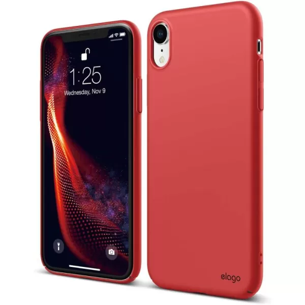 elago Slim Fit Series iPhone XR case Red  Matte FinishSupport Wireless ChargingFull CoveredScratch ampamp Minor Drop ProtectionEveryday Case Compatible with iPhone XR 2018