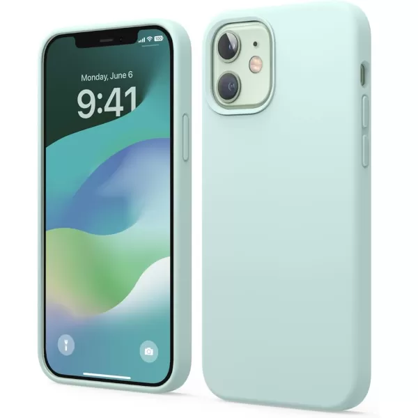 imageelago Compatible with iPhone 12 Pro Max Case Liquid Silicone Case Full Body Protective Cover Shockproof Slim Phone Case AntiScratch Soft Microfiber Lining 67 inch WhiteGreen