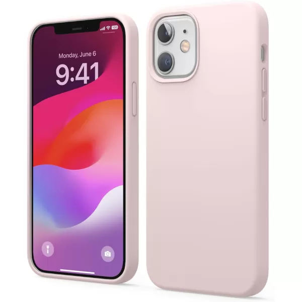 imageelago Compatible with iPhone 12 Pro Max Case Liquid Silicone Case Full Body Protective Cover Shockproof Slim Phone Case AntiScratch Soft Microfiber Lining 67 inch WhiteLovely Pink