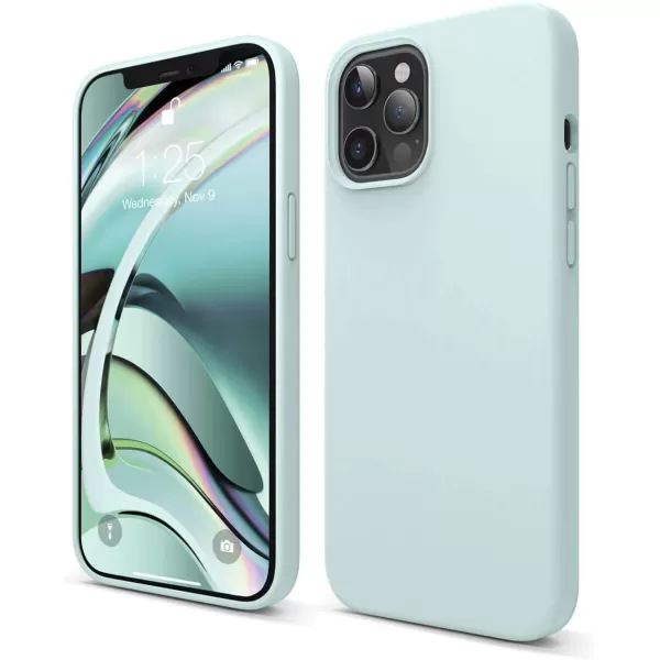 imageelago Compatible with iPhone 12 Pro Max Case Liquid Silicone Case Full Body Protective Cover Shockproof Slim Phone Case AntiScratch Soft Microfiber Lining 67 inch WhiteGreen