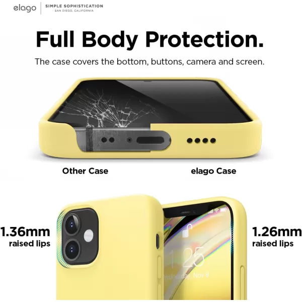 imageelago Compatible with iPhone 12 Pro Max Case Liquid Silicone Case Full Body Protective Cover Shockproof Slim Phone Case AntiScratch Soft Microfiber Lining 67 inch WhiteYellow