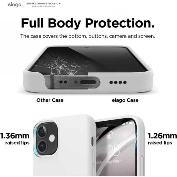 imageelago Compatible with iPhone 12 Pro Max Case Liquid Silicone Case Full Body Protective Cover Shockproof Slim Phone Case AntiScratch Soft Microfiber Lining 67 inch WhiteWhite