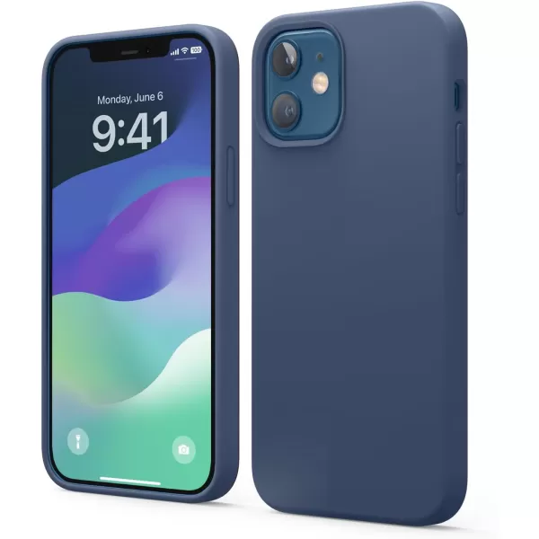 imageelago Compatible with iPhone 12 Pro Max Case Liquid Silicone Case Full Body Protective Cover Shockproof Slim Phone Case AntiScratch Soft Microfiber Lining 67 inch WhiteJean Indigo