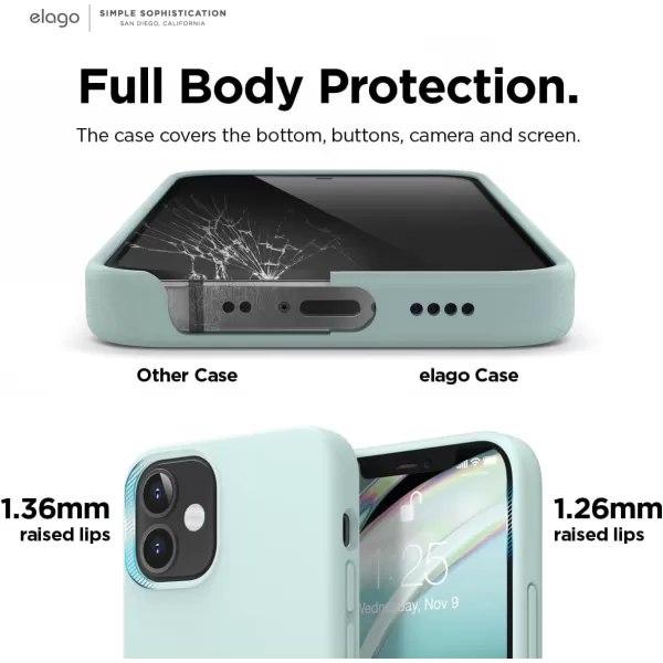 imageelago Compatible with iPhone 12 Pro Max Case Liquid Silicone Case Full Body Protective Cover Shockproof Slim Phone Case AntiScratch Soft Microfiber Lining 67 inch WhiteGreen