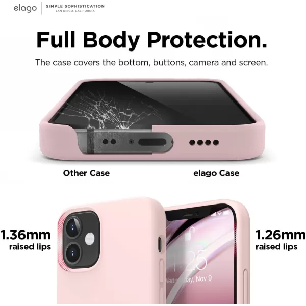 imageelago Compatible with iPhone 12 Pro Max Case Liquid Silicone Case Full Body Protective Cover Shockproof Slim Phone Case AntiScratch Soft Microfiber Lining 67 inch WhiteLovely Pink