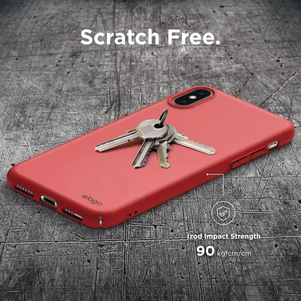 imageelago Slim Fit Series for iPhone Xs Max Case Red  Matte FinishFull CoveredCamera ProtectionSupport Wireless ChargingScratch ampamp Minor Drop Protection for Apple iPhone Xs Max 2018