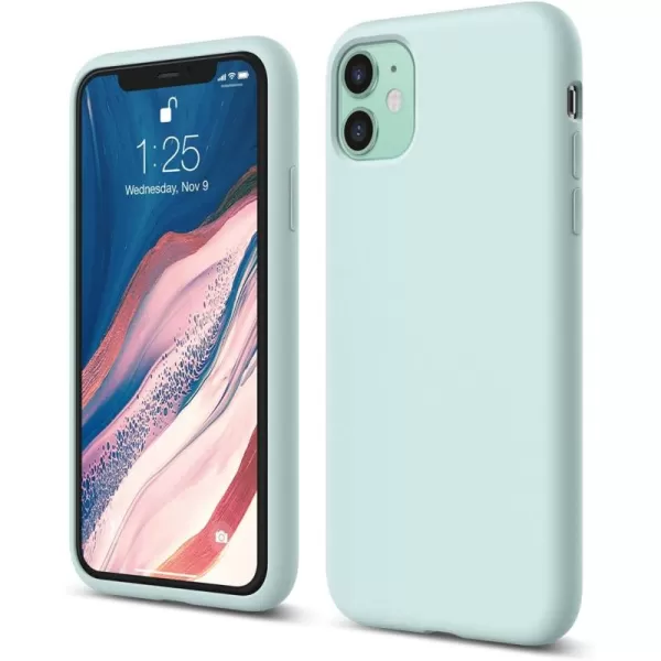 imageelago Compatible with iPhone 11 Case Liquid Silicone Case Full Body Protective Cover Shockproof Slim Phone Case AntiScratch Soft Microfiber Lining 61 inch Jean IndigoGreen