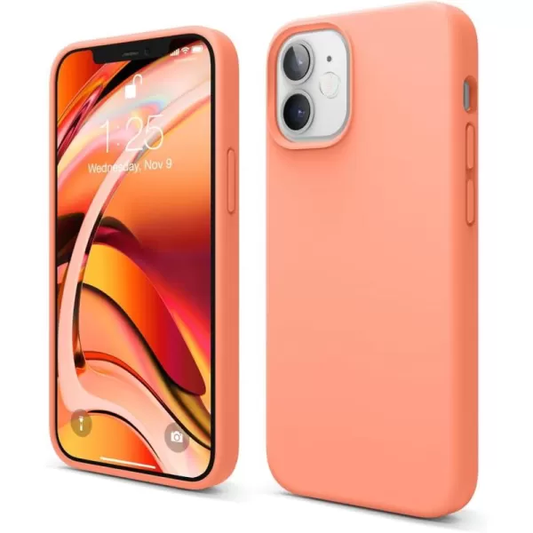 imageelago Compatible with iPhone 12 Pro Max Case Liquid Silicone Case Full Body Protective Cover Shockproof Slim Phone Case AntiScratch Soft Microfiber Lining 67 inch WhiteOrange